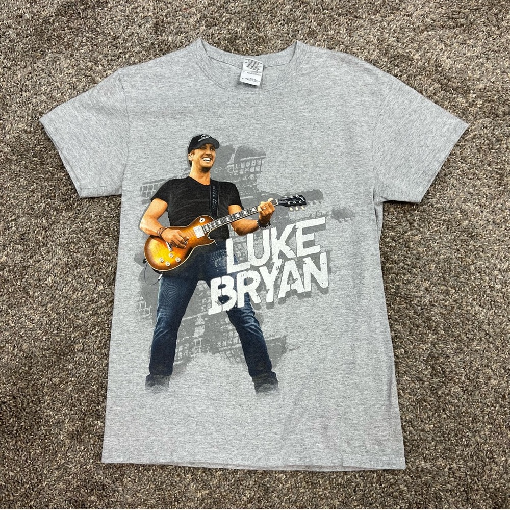 Vintage Luke Bryan‎ shirt womens small gray short sleeve concert Y2K